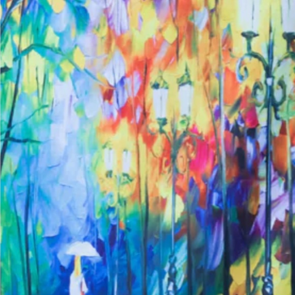 NWT Museum Art Ruana Rhuana Kimono Cover-Up OS “Walking in the Rain” - Picture 8 of 10